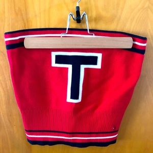 Tommy Hilfiger strapless cropped sweater top!